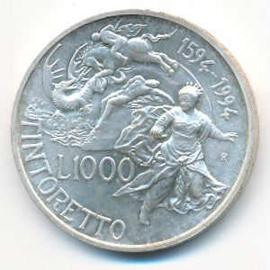 Италия, 1000 лир (1994 г.)