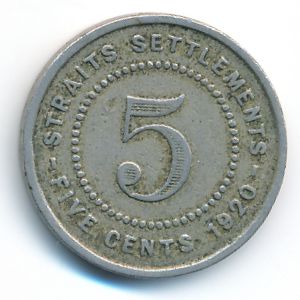 Стрейтс-Сетлментс, 5 центов (1920 г.)