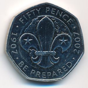 Великобритания, 50 пенсов (2007 г.)