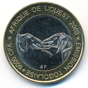 Того., 6000 франков КФА (2003 г.)