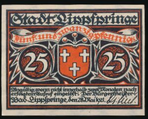 Нотгельды Германии, 25 пфеннигов (1921 г.)