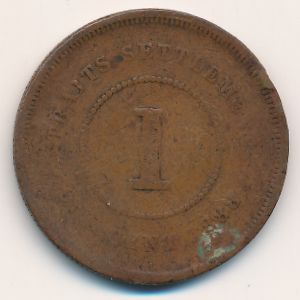 Straits Settlements, 1 cent, 1888