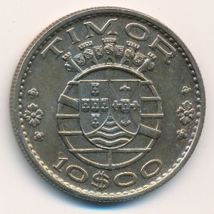 Тимор, 10 эскудо (1970 г.)