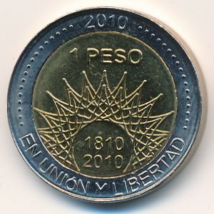 Аргентина, 1 песо (2010 г.)