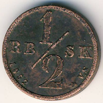 Дания, 1/2 ригсбанкскиллинга (1852 г.)