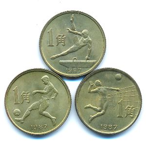 Китай, Набор монет (1987 г.)