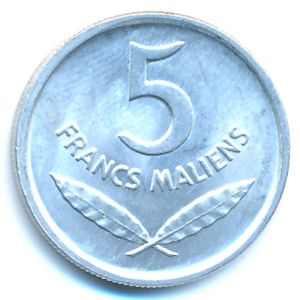 Mali, 5 francs, 1961