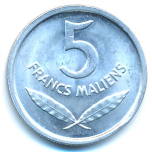 Mali, 5 francs, 1961