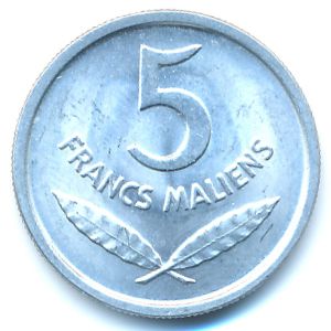 Mali, 5 francs, 1961