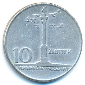 Poland, 10 zlotych, 1965
