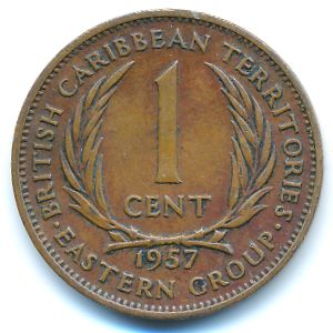 Восточные Карибы, 1 цент (1957 г.)
