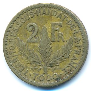 Того, 2 франка (1924 г.)