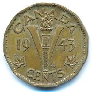 Canada, 5 cents, 1943