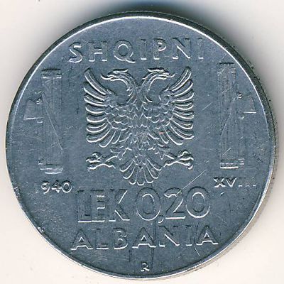 Албания, 0,20 лек (1940 г.)
