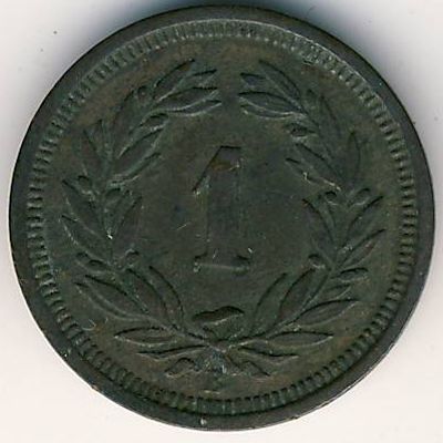 Швейцария, 1 раппен (1887 г.)