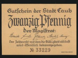 Нотгельды Германии, 20 пфеннигов