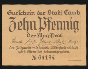 Нотгельды Германии, 10 пфеннигов