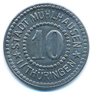 Мюльхаузен., 10 пфеннигов (1917 г.)