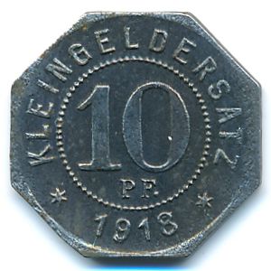 Мергентхайм., 10 пфеннигов (1918 г.)