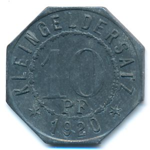 Мергентхайм., 10 пфеннигов (1920 г.)