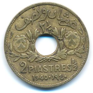Сирия, 2 1/2 пиастра (1940 г.)