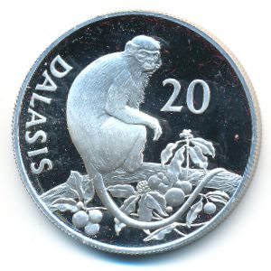 Гамбия, 20 даласи (1987 г.)