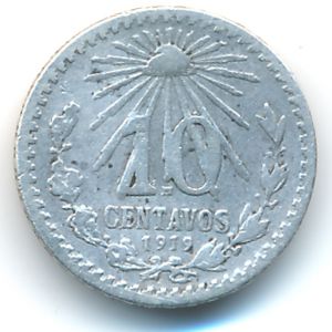 Мексика, 10 сентаво (1919 г.)