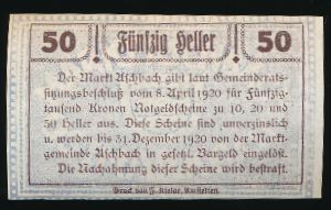 Нотгельды Австрии, 50 геллеров