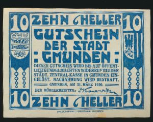 Нотгельды Австрии, 10 геллеров
