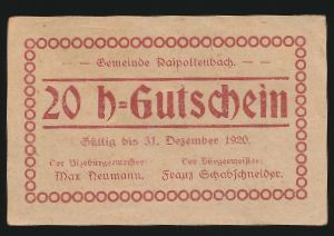 Нотгельды Австрии, 20 геллеров