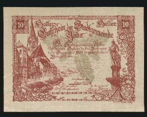 Нотгельды Австрии, 10 геллеров