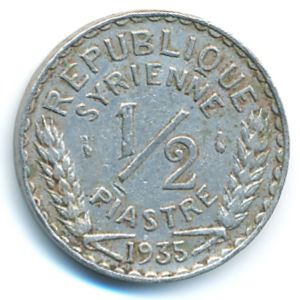 Syria, 1/2 piastre, 1935