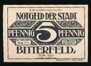 Нотгельды Германии, 5 пфеннигов (1921 г.)