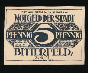 Нотгельды Германии, 5 пфеннигов (1921 г.)