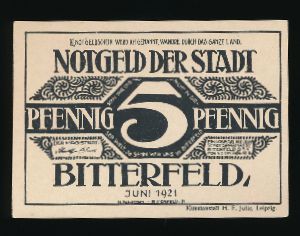 Нотгельды Германии, 5 пфеннигов (1921 г.)