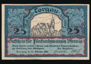 Нотгельды Германии, 25 пфеннигов (1921 г.)