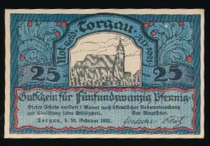 Нотгельды Германии, 25 пфеннигов (1921 г.)