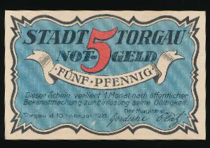 Нотгельды Германии, 5 пфеннигов (1921 г.)