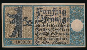 Нотгельды Германии, 50 пфеннигов (1921 г.)