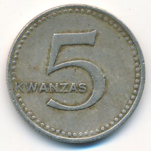 Angola, 5 kwanzas, 1977