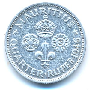 Mauritius, 1/4 rupee, 1946
