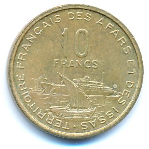 Французская территория афаров и исса, 10 франков (1969 г.)