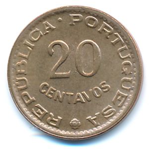 Guinea-Bissau, 20 centavos, 1973