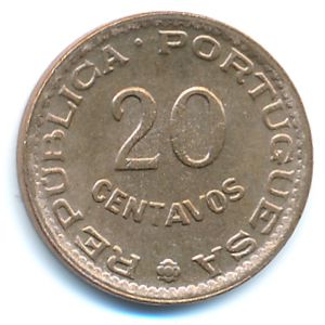 Guinea-Bissau, 20 centavos, 1973