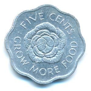 Сейшелы, 5 центов (1975 г.)