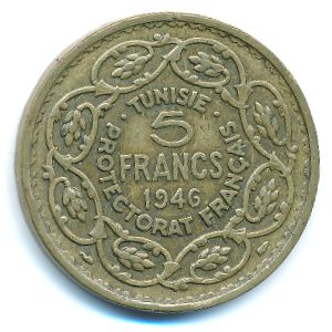 Тунис, 5 франков (1946 г.)