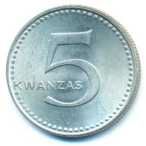 Angola, 5 kwanzas, 1977
