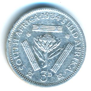ЮАР, 3 пенса (1934 г.)