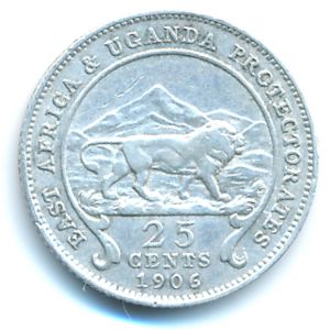 Восточная Африка, 25 центов (1906 г.)