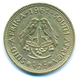 South Africa, 1/2 cent, 1961